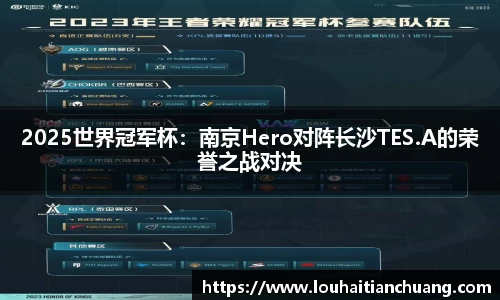 2025世界冠军杯：南京Hero对阵长沙TES.A的荣誉之战对决